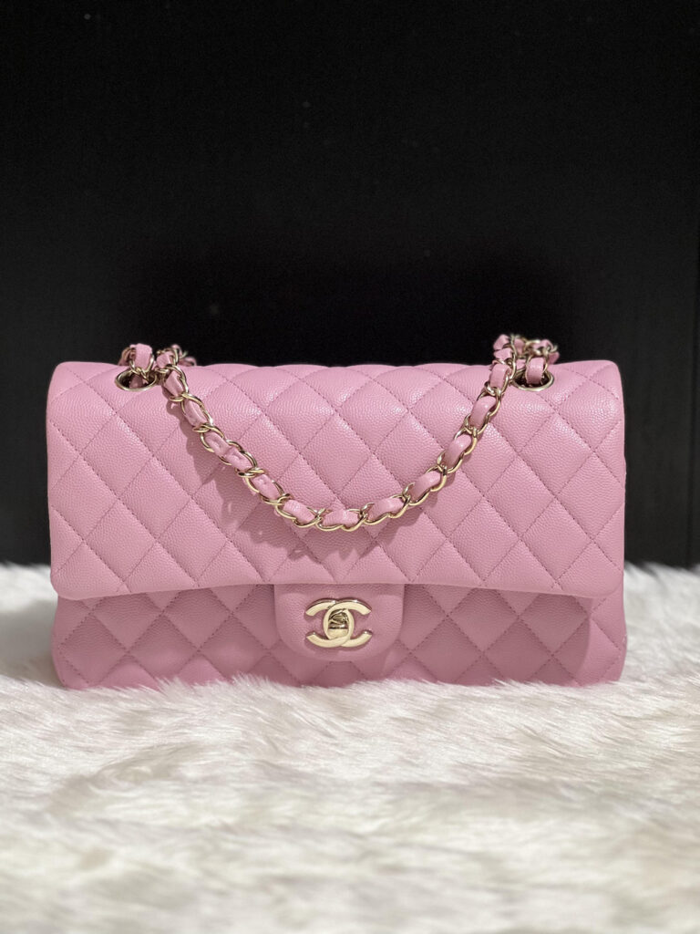 bolso clasico chanel rosa