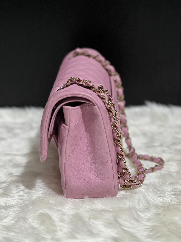 chanel clasico rosa bolso detalles
